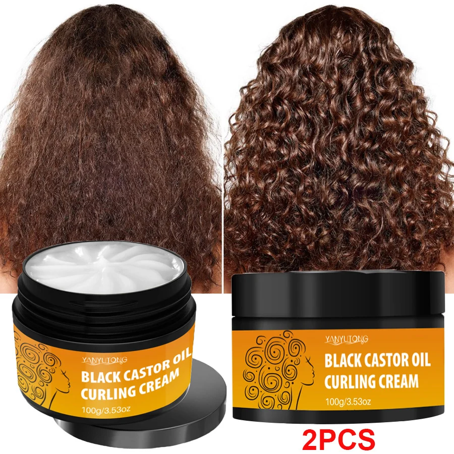 Black Castor Oil Curling Cream 100g, Moisturizing Hair Styling Cream for Natural Curls 4 black castor oil curling cream sit 6u8by3h9 desc 4