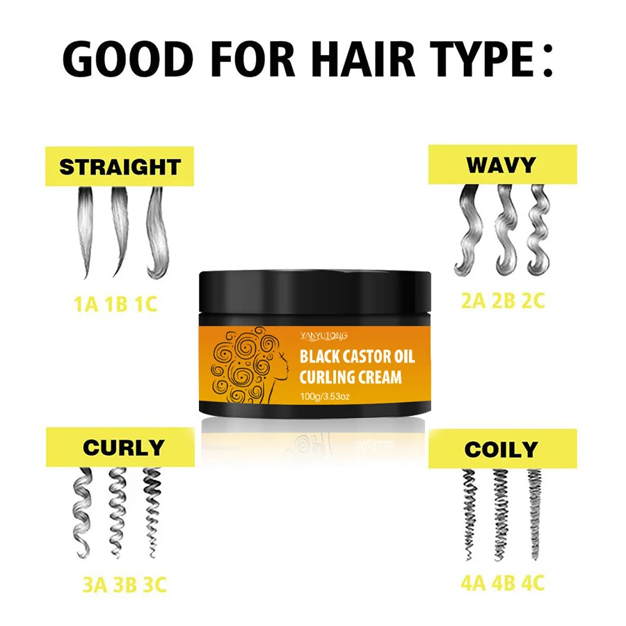 Black Castor Oil Curling Cream 100g, Moisturizing Hair Styling Cream for Natural Curls 9 black castor oil curling cream sit 6u8by3h9 desc 9