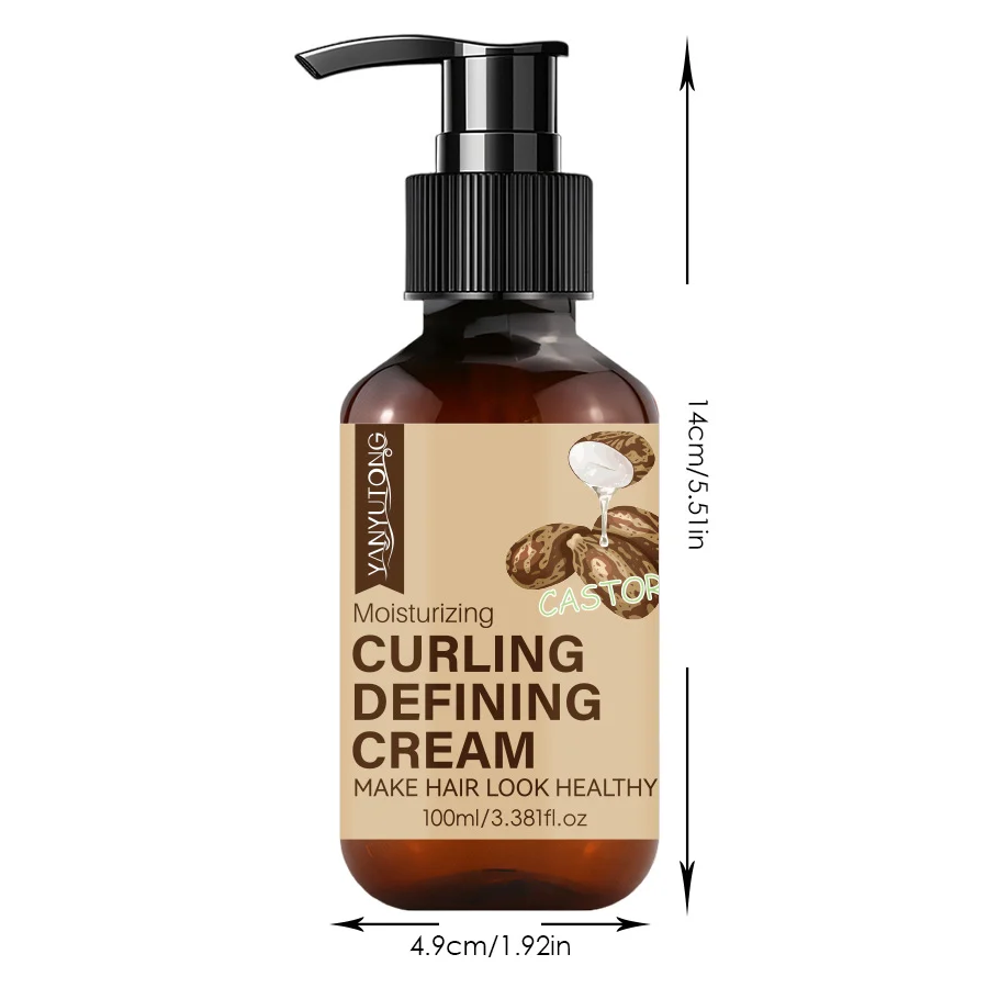 Castor Oil Curl Defining Cream 100ml – Moisturizing & Frizz Control Hair Styling 1 castor oil curl defining cream sit zanuc3gw desc 1