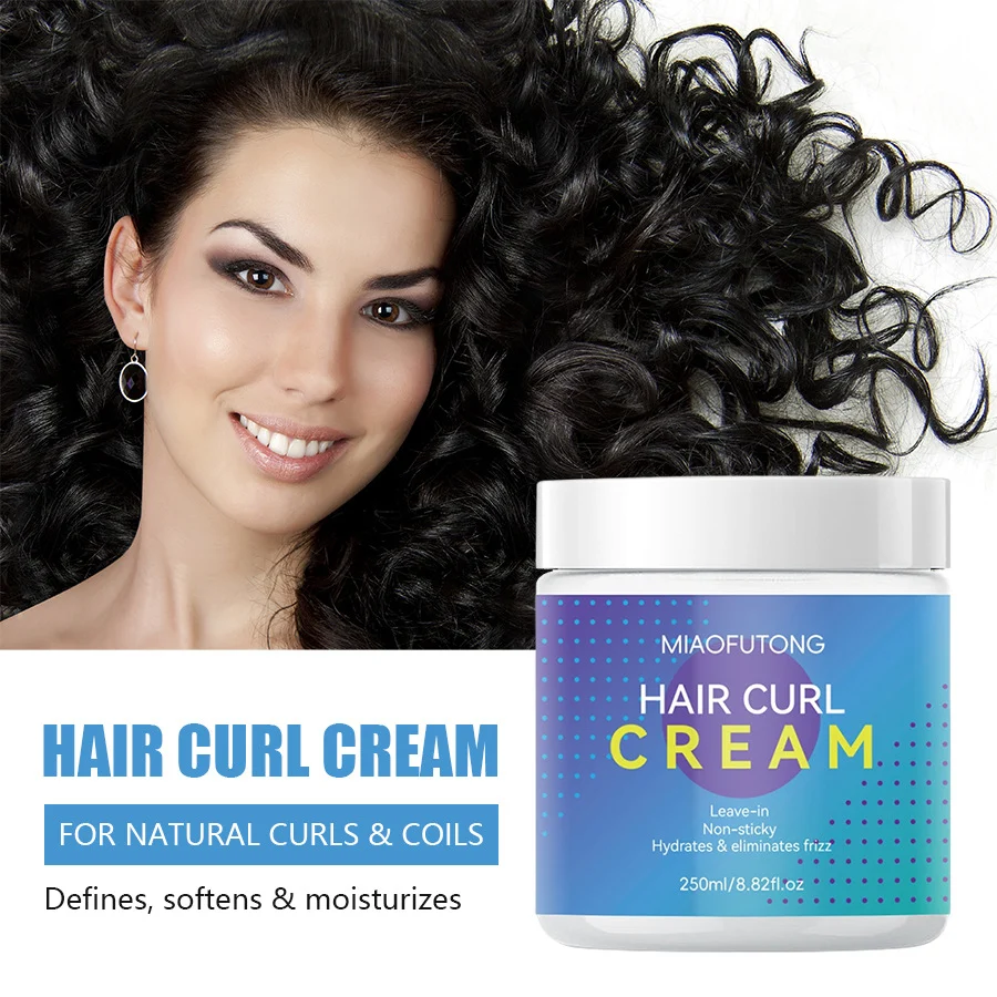 Miaofutong Hair Curl Cream Leave-in Styling Cream for Curly Hair, Hydrates & Defines, Non-Sticky, 250ml 8 hair curl cream styling sit 5zrse5ht desc 8