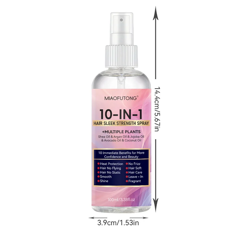 MIAOFUTONG 10-in-1 Hair Sleek Strength Spray with Multiple Plant Oils for Frizz Control & Shine 2 hair sleek strength spray sit r37q7mq5 desc 2