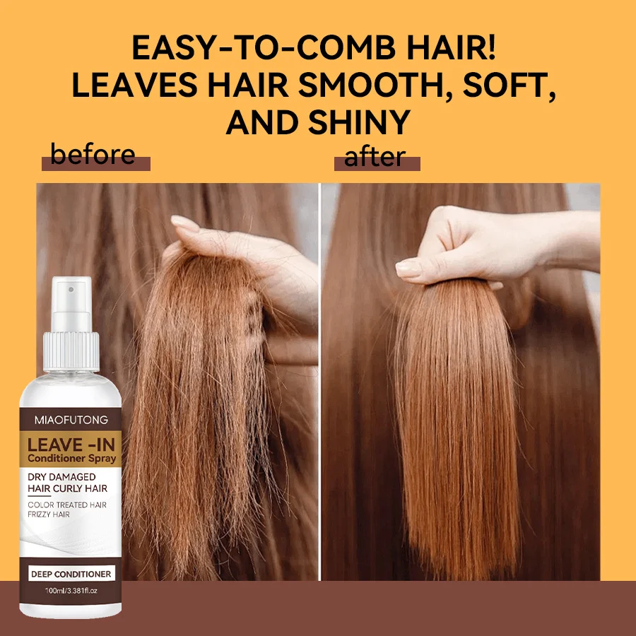 MIAOFUTONG Leave-In Conditioner Spray for Frizzy Dry Damaged Hair 100ml 4 leave in conditioner spray sit bu9f2dgp desc 4
