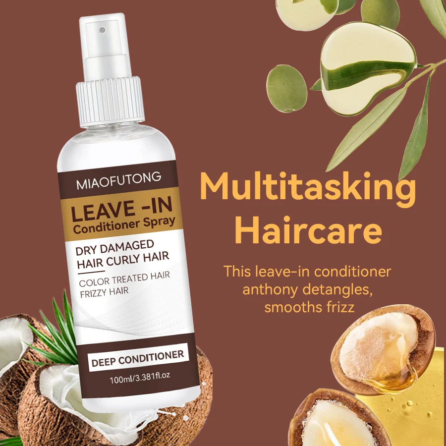 MIAOFUTONG Leave-In Conditioner Spray for Frizzy Dry Damaged Hair 100ml 9 leave in conditioner spray sit bu9f2dgp desc 9