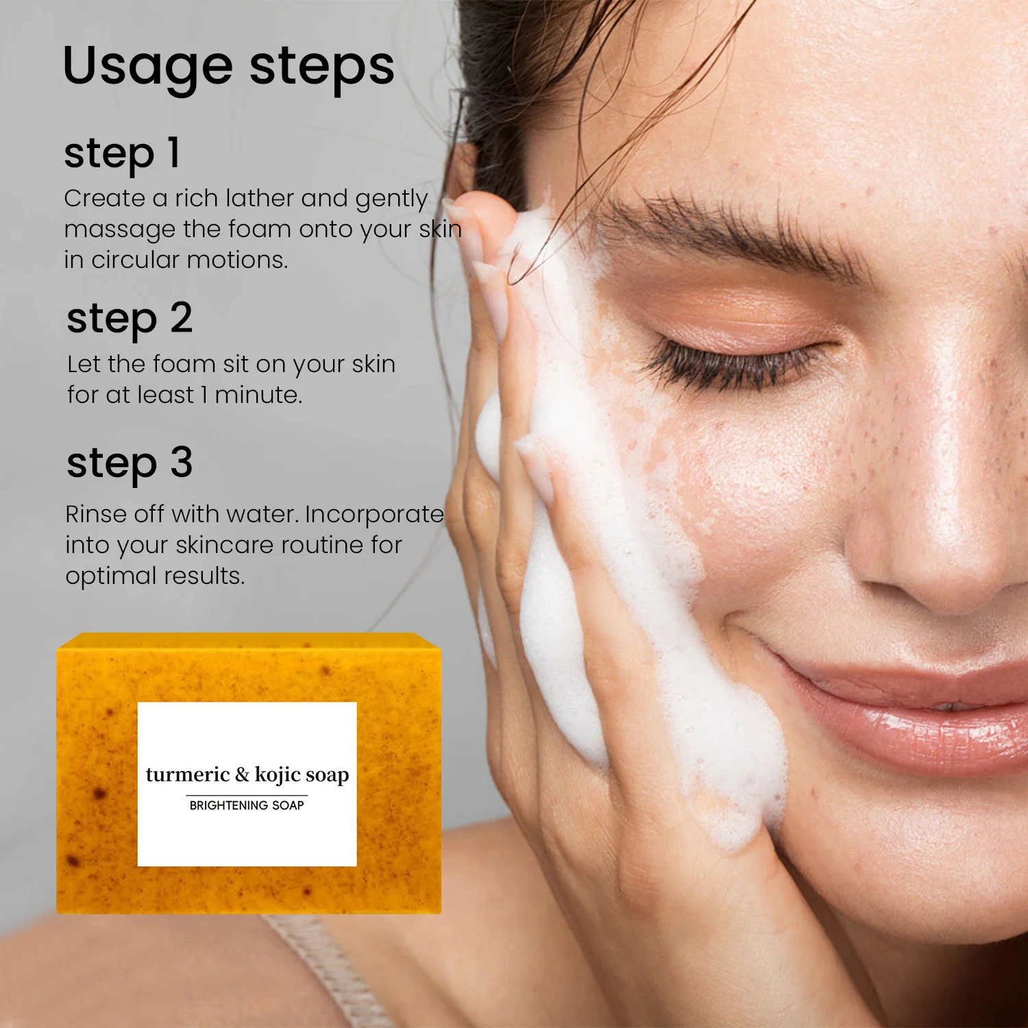 Turmeric Kojic Acid Soap Bar - Brightening & Exfoliating Face and Body Cleanser 12 turmeric kojic acid brightening soap sit qmthc9t9 desc 12