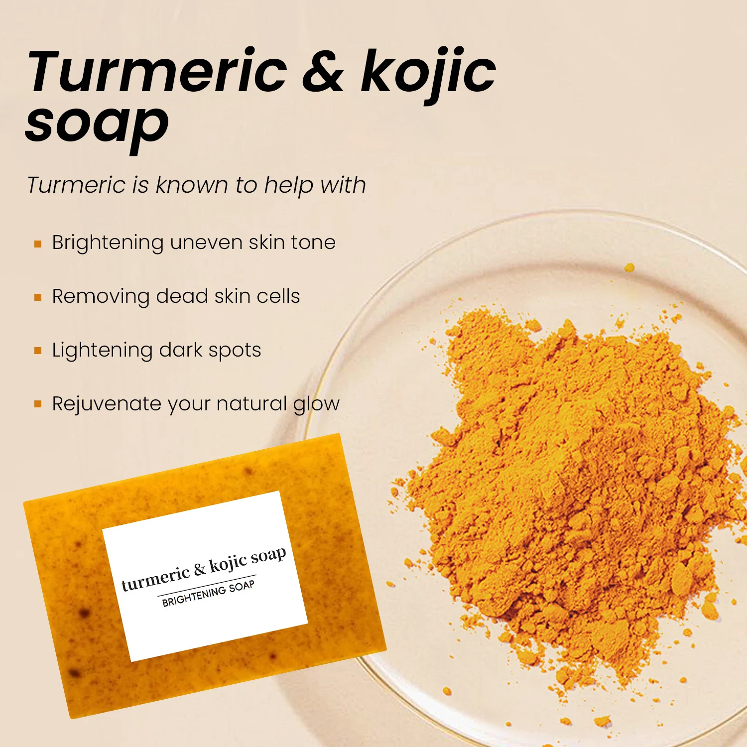 Turmeric Kojic Acid Soap Bar - Brightening & Exfoliating Face and Body Cleanser 13 turmeric kojic acid brightening soap sit qmthc9t9 desc 13