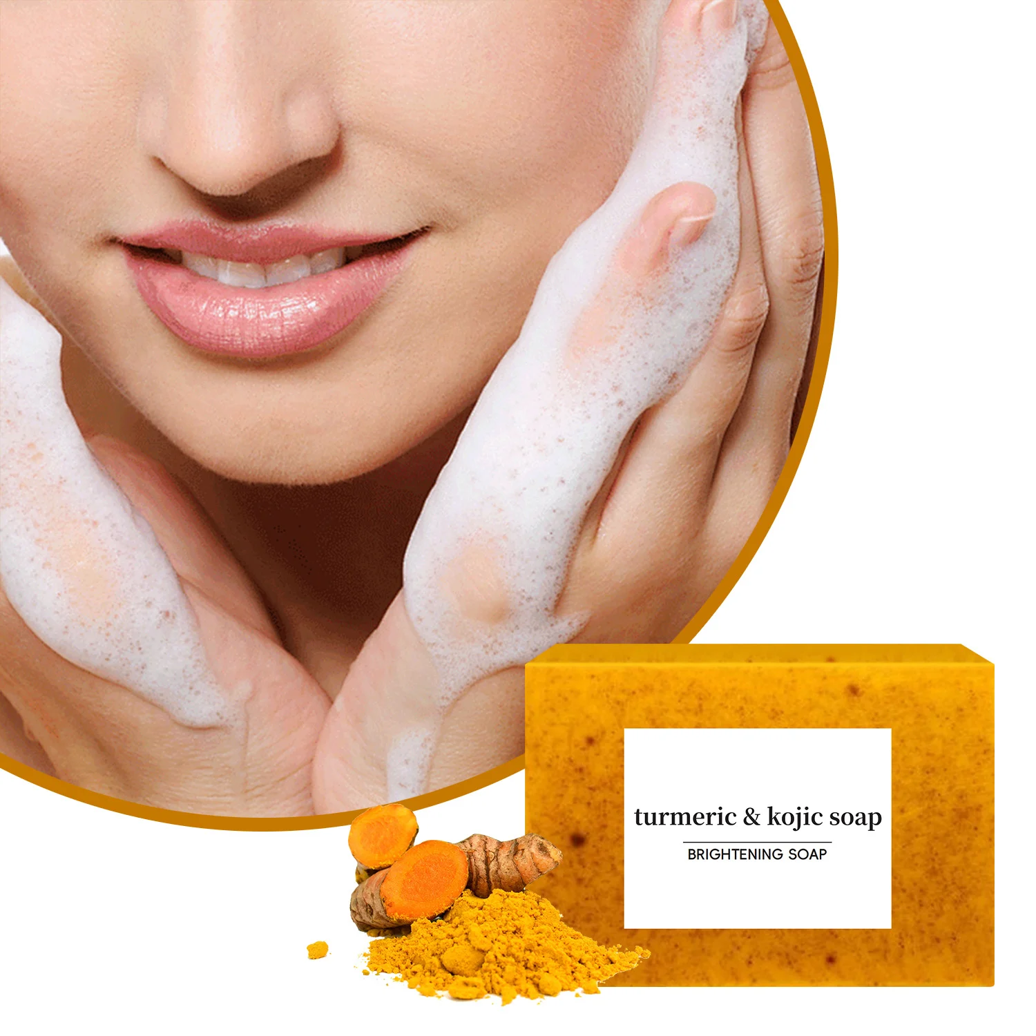 Turmeric Kojic Acid Soap Bar - Brightening & Exfoliating Face and Body Cleanser 15 turmeric kojic acid brightening soap sit qmthc9t9 desc 15