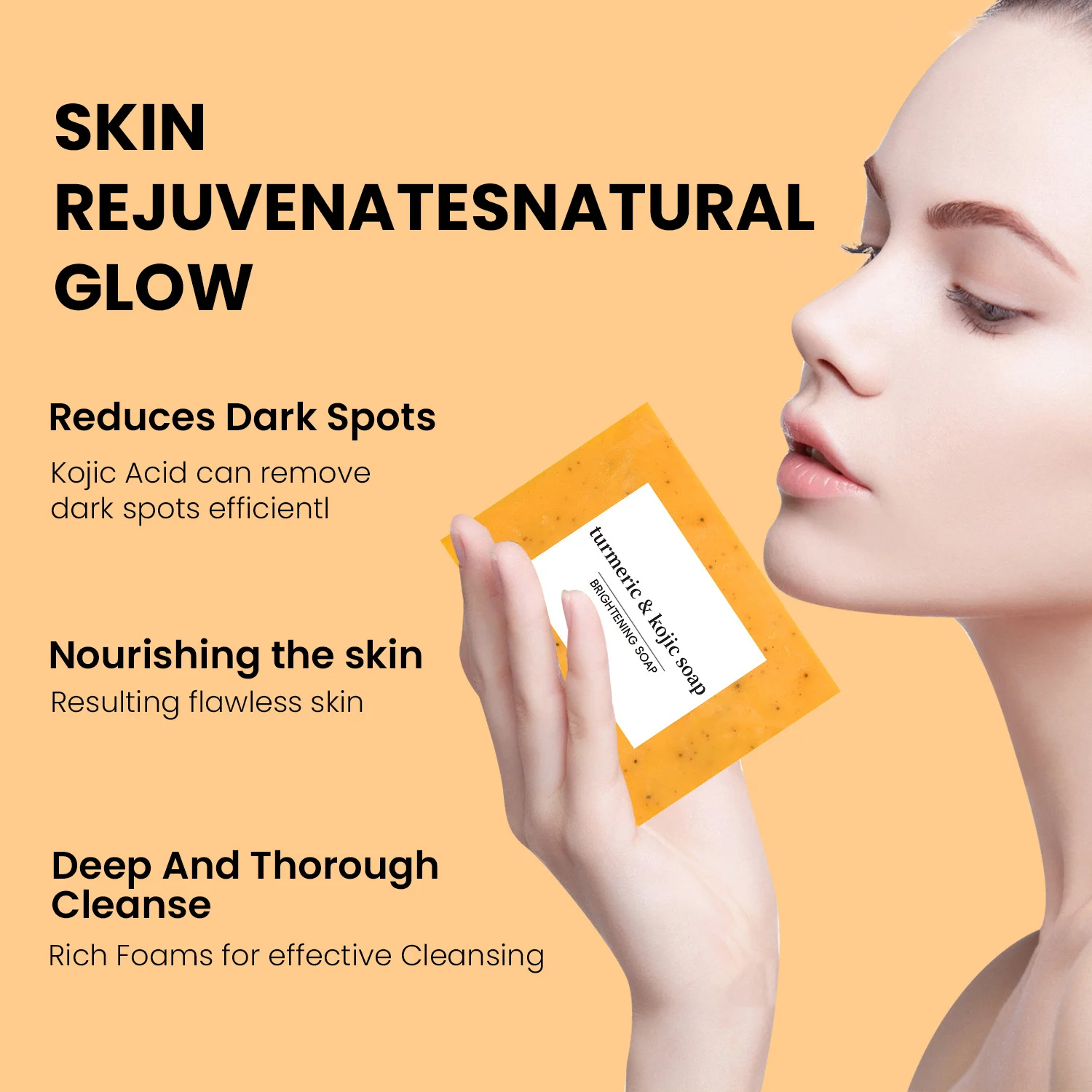 Turmeric and Kojic Acid Brightening Soap Bar for Face and Body - uneven tone Corrector 10 turmeric kojic acid lemon brightening soap 100g sit 2wrkb3u5 desc 11