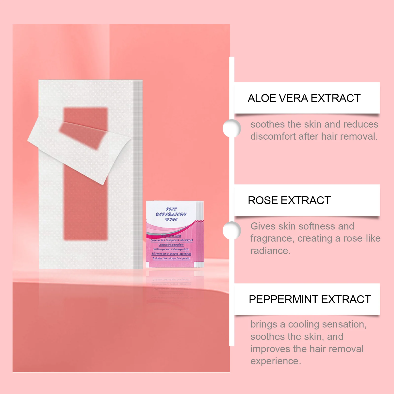 OUHOE Rose Gentle Facial Hair Removal Wax Strips for Face, Chin, Lip, Brow - 20 Pieces 4 facial hair removal wax strips mia hxhncwhw desc 4