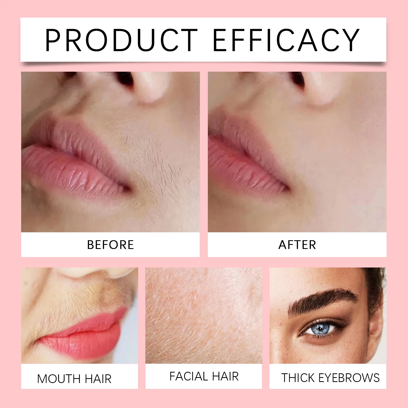 OUHOE Rose Gentle Facial Hair Removal Wax Strips for Face, Chin, Lip, Brow - 20 Pieces 8 facial hair removal wax strips mia hxhncwhw desc 8