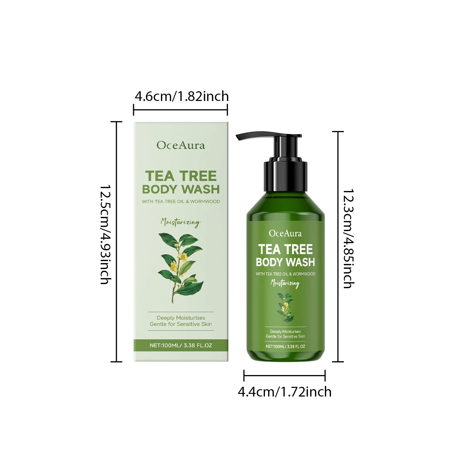 Tea Tree Body Wash 100ml with Tea Tree Oil & Wormwood for Deep Cleansing and Long-Lasting Freshness 1 tea tree body wash 100ml mia dapdrj8b desc 1