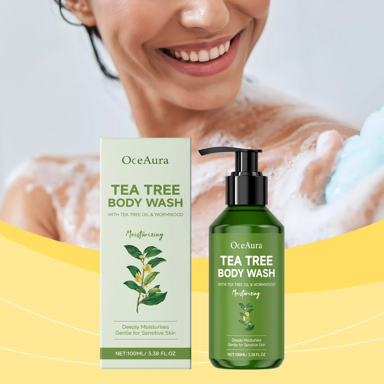 Tea Tree Body Wash 100ml with Tea Tree Oil & Wormwood for Deep Cleansing and Long-Lasting Freshness 2 tea tree body wash 100ml mia dapdrj8b desc 2