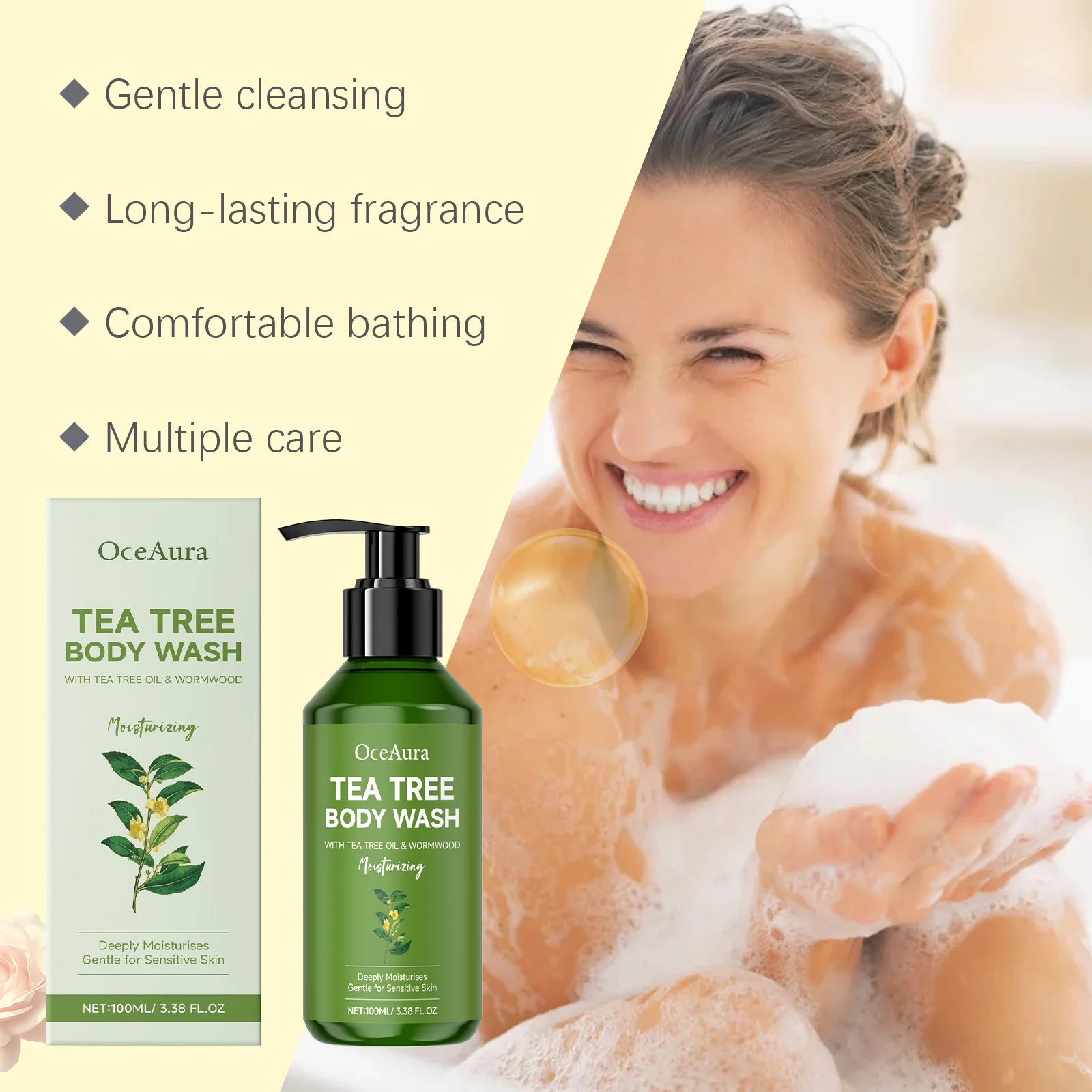 Tea Tree Body Wash 100ml with Tea Tree Oil & Wormwood for Deep Cleansing and Long-Lasting Freshness 5 tea tree body wash 100ml mia dapdrj8b desc 5