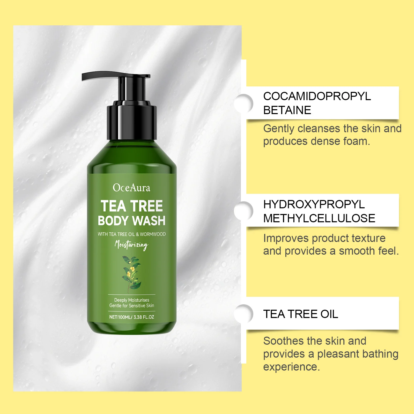 Tea Tree Body Wash 100ml with Tea Tree Oil & Wormwood for Deep Cleansing and Long-Lasting Freshness 8 tea tree body wash 100ml mia dapdrj8b desc 8